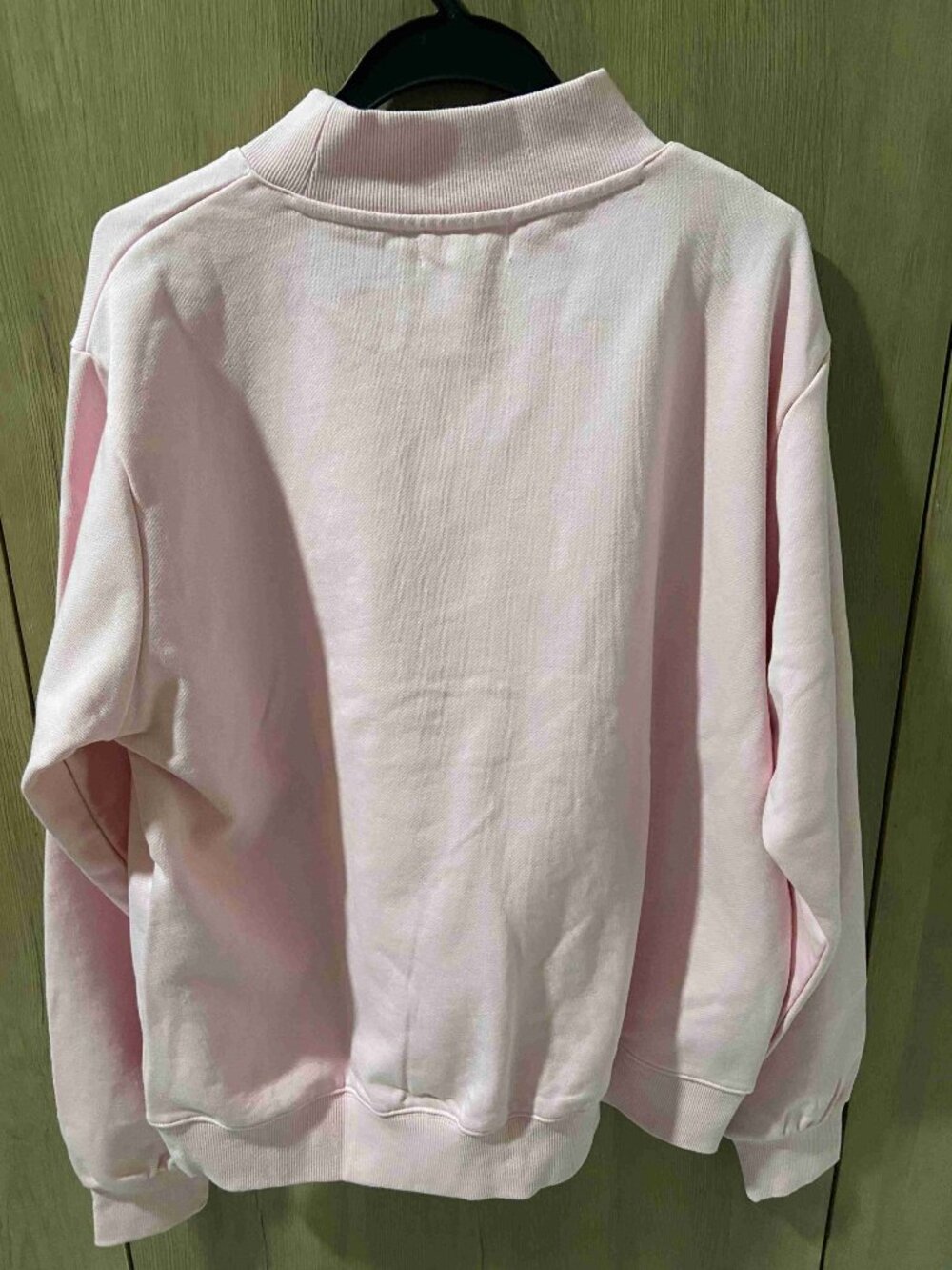 PARKE Confetti Letter Mock Neck Pullover Pink Casual Fleece Sweatshirt - Picture 5 of 5